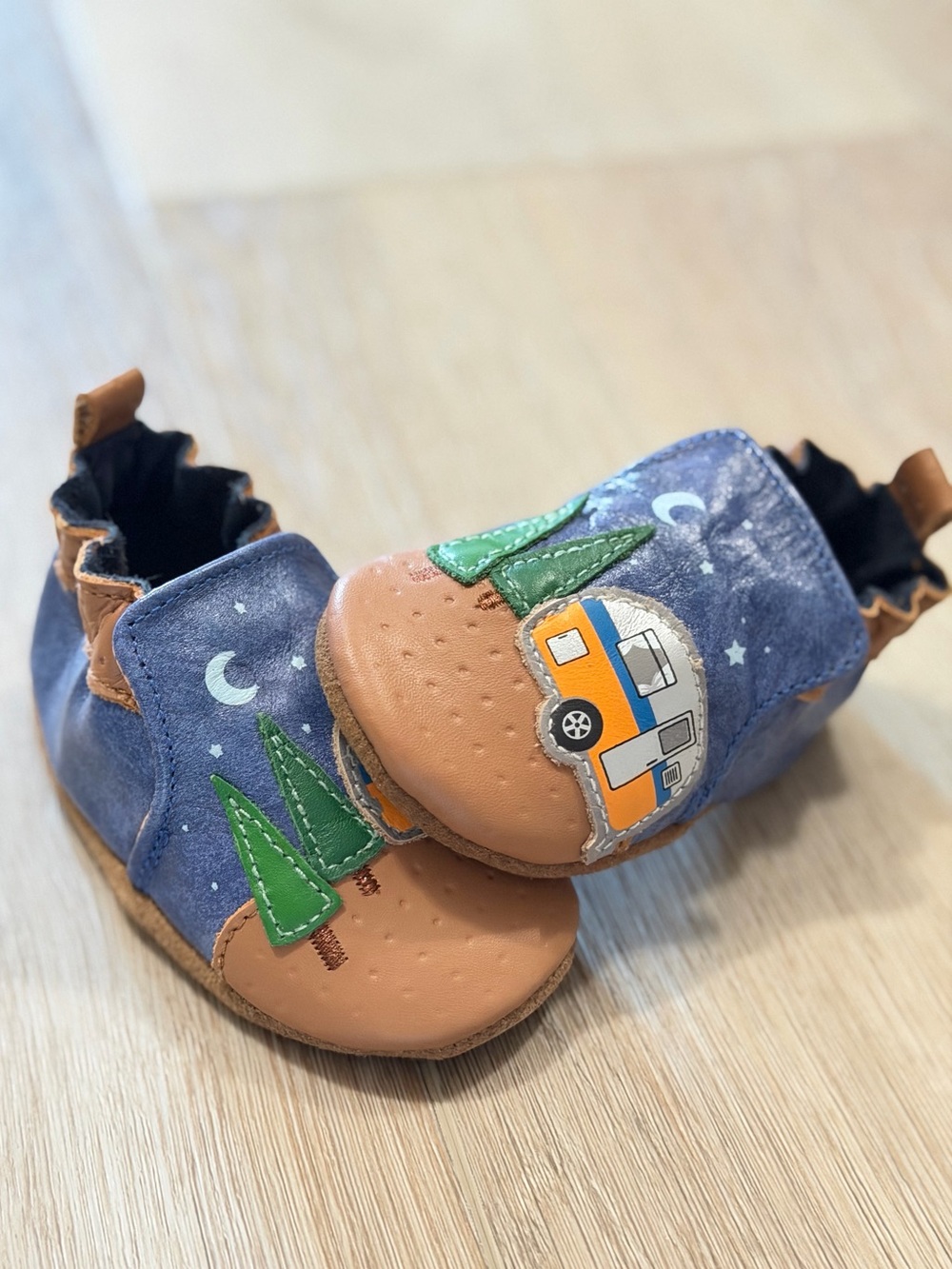 Robeez - Under the Stars - Soft Leather Baby Shoes, 6-12 months